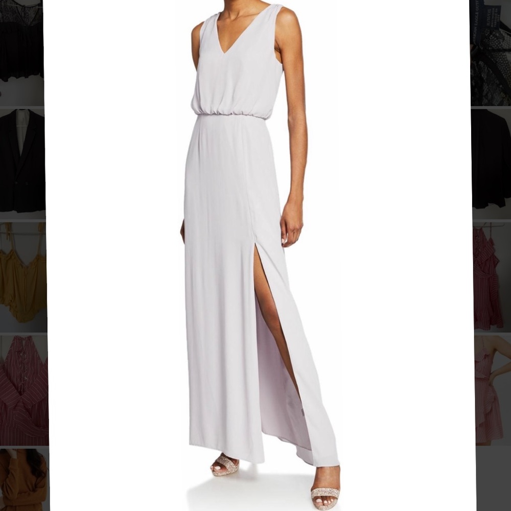 WAYF V-Neck Sleeveless Gown with Front Slit